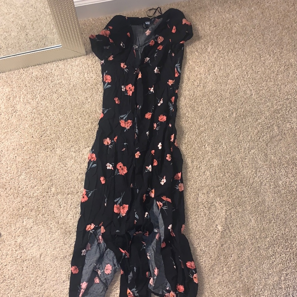 H&M button down flower dress